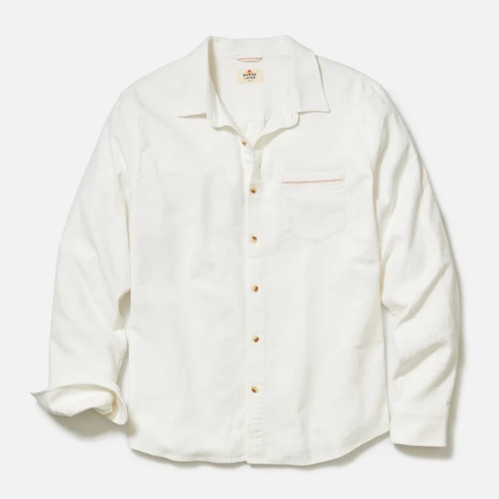 Marine Layer Stretch Selvage Shirt - White